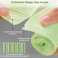 Small Trash Bags 2.6 Gallon – 100 Counts Compostable Garbage Bags, 15 L Mini …