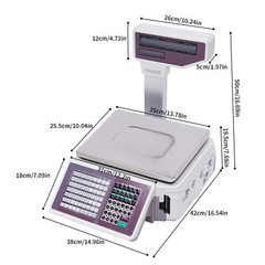 LCD Display Electronic Price Computing Scale w/ Thermal Label Printer 0.44-66lbs