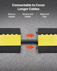 VEVOR Cable Protector Ramp Rubber Cord Cover 22000 lbs/axle Capacity 2 Channel