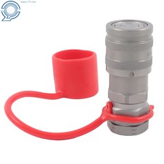 3/8″ Flat Face Hydraulic Quick Coupler Set w/ Dust Caps 3/8″ NPT