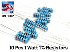 10 Pieces | 1 Watt 1% metal film resistors Various Values YOU CHOOSE | US SHIP