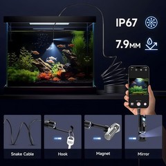 1920P HD Endoscope Borescope 8mm Inspection Snake Camera for iPhone Android iOS
