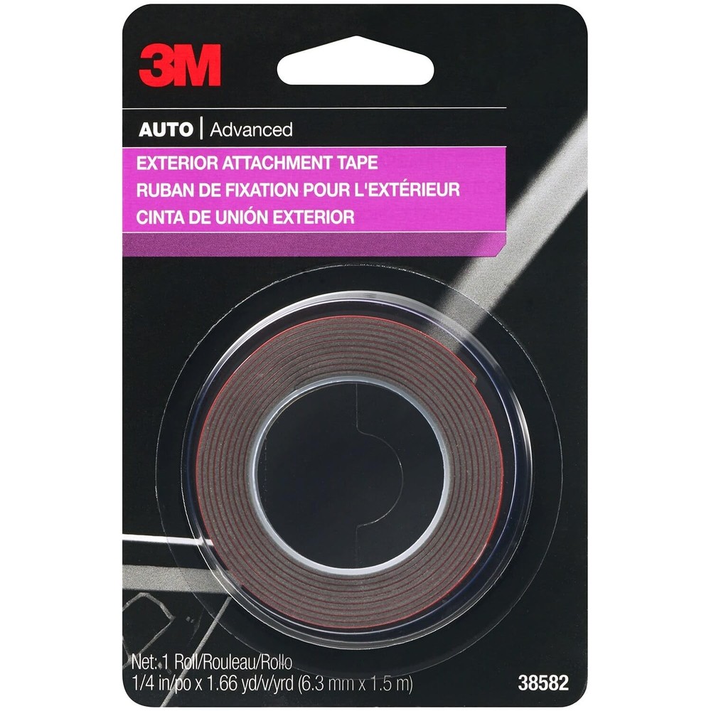 Heavy Duty Double Sided Auto Exterior Attachment Tape 1/4in x 5ft Trim Emblem Mo
