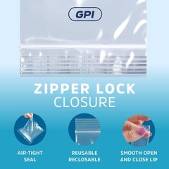 3″ x 8″ Long Zip Bags, 1000 Pack, Clear Plastic Reclosable Zip Baggies, 2 Mil…