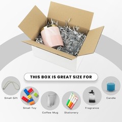 Golden State Art 8x6x4 Inches White Shipping Boxes 28 Pack, Corrugated Cardboard