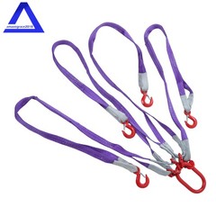 Four Leg Bridle Web Sling 5ft 6600lbs Lifting Slings with G80 Grab Hooks Safe