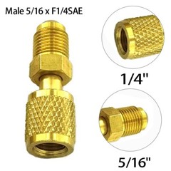 Easy to Install Brass Adapter for R32 R410a AC Systems Male 5/16 x F1/4 SAE