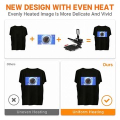 16″ x 20″ Clamshell Heat Press Machine DIY T-shirt Sublimation Digital 1600W