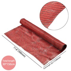 12″ x 5FT Twill Weave Carbon Fiber Fabric Cloth Resin Kit Black Red