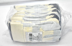 Lot of 12 Pairs PIP Gray/White XL Split Cowhide Leather Work Gloves 11″ Size XL