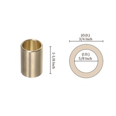 4pcs Wrapped Brass Bushing 5/8 Inch x 3/4 Inch OD x 1-1/8 Inch Length