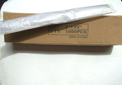 Case of 1000 Flat Poly Plastic Bags 3″ x 20″ Clear Open Top 2 Mil (10 Packs)