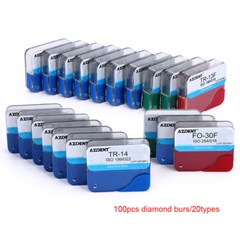 20Box Dental High Speed Handpiece FG Diamond Burs Drills Turbine Football Fine