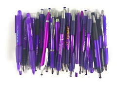 30ct Mixed Lot Misprint Retractable Click Pens: PURPLE/ VIOLET/ LAVENDER/ PLUM