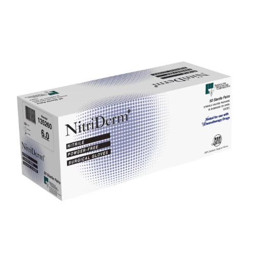 Sterile Surgical Gloves Size 7.5 — NitriDerm Nitrile Series 135275 (50 Pr/Box)