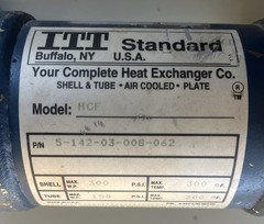 ITT Standard HCF Shell-and-Tube Heat Exchanger 5-142-03-008-062 300ºF 300/150PSI