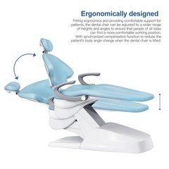 Dental Unit Chair Ergonomic DC Motor Computer Controlled Hard Leather with Stool