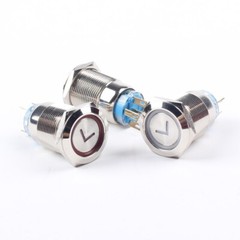 19mm Arrow L Type Momentary Push Button LED Latching Car Waterproof Illuminated