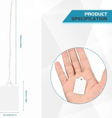 220 Pack White Price Tags with String Attached Writable Labels 1.38 x 0.87 Inch
