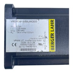 Berger Lahr Servo Motor 6Nm VRDM3913/50LWCEO 230V AC 2.25A For The Industry