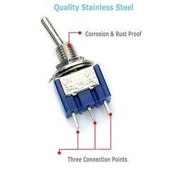 10pcs 3 Pin SPDT ON-OFF-ON 3 Position Mini Toggle Switches MTS-103 US
