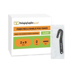 4000 ZIP SEAL BAGS 2″ x 9″ CLEAR 2 MIL PLASTIC RECLOSABLE TOP LOCK MINI BAGGIES
