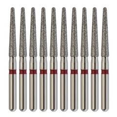 Dental Diamond Burs High Speed FG 850/016F Round End Taper Fine Grit Red 10pc/pk