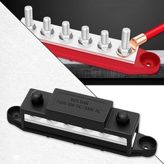 250A 12V Bus Bar Marine, 1/4″ Power Distribution Block, Battery Buss Bar