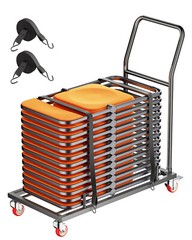 Folding Chair Rack Cart for 25 Chairs of 300 LBS L-shape Horizontal