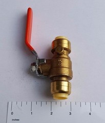 1 PIECE 1/2″ PUSH FIT BALL VALVE WITH DRAIN FULL PORT NEW!