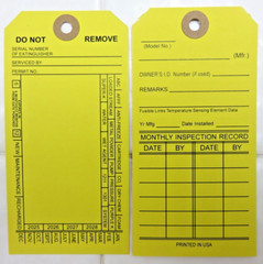 200-FIRE EXTINGUISHER 4-YEAR 2025-2028 INSPECTION Double Sided Tags 5 1/4 X 2 ½