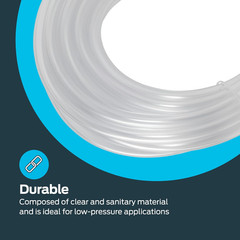 Eastman 3/16 Inch ID (5/16 Inch OD) PVC Clear Vinyl Tubing, 20 Foot Length, 9856
