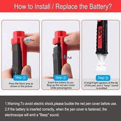 Voltage Electric Tester Volt Detector Test Pen Non-Contact Sensor AC DC 12-1000V