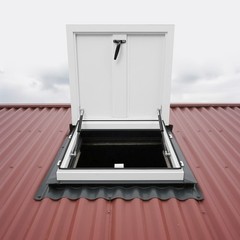 Roof Hatch, Roof Security Door, Roof Access Hatch 19.7in L X 19.7in White