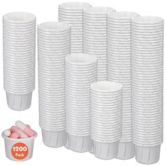 1200 Pcs 0.5oz Paper Souffle Portion Cups, MIni Disposable White Sample Cups…