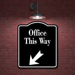 Office This Way 45 Degree Down Left Arrow BLACK Aluminum Composite Sign