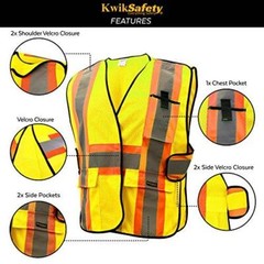 KwikSafety FIRST RESPONDER Class 2 Hi Vis Reflective ANSI Breakaway Safety Vest