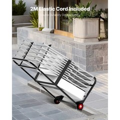 Folding Chair Rack Cart for 10 Chairs of 100 LBS Push-Style Chair Dolly