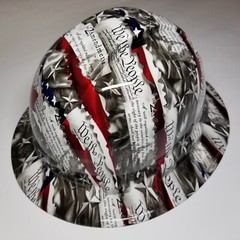 full brim hard hat custom hydro dipped IN 2ND AMENDMENT ,WE THE PEOPLE NEW
