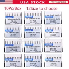22Size Dental Diamond Bur FG For High Speed Handpiece Cone Taper Flat Round head
