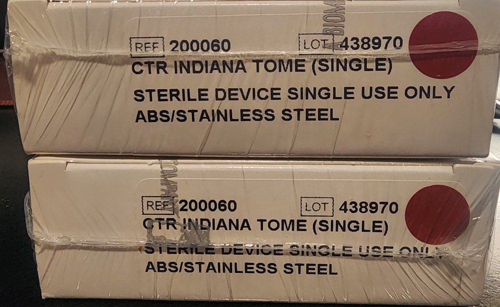 BIOMET 200060 CTR INDIANA TOME (LOT of TWO)