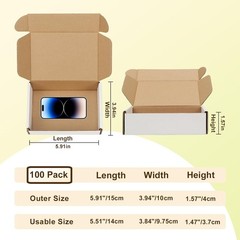 Bulk 100 Corrugated Cardboard Shipping Boxes 5.91X3.94X1.57 – Easy Assemble