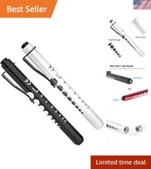 Lightweight Medical LED Penlights with Ruler & Pupil Gauge – Black/White