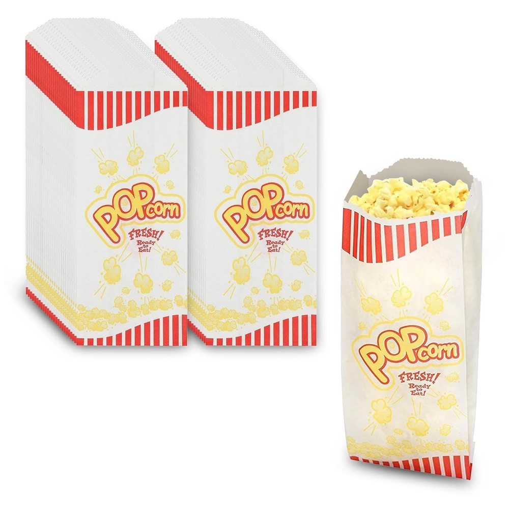 MT Products 1 oz Small Carnival Paper Popcorn Bags 8″ x 3.5″ – Pack of 1000