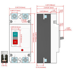 DC550V Solar PV MCCB Circuit Breaker 2 Pole 200A Thermal Magnetic 10KA