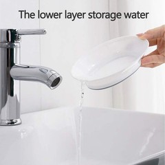 2-Pack Soap Dish with Drain Plastic Sponge Holder Easy Cleaning Soap Saver Tray