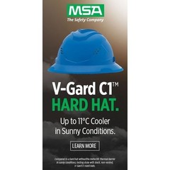 Msa Safety 10215833 V-Gard C1 Full Brim, Vented, Fas-Trac Iii, Type 1, Class C,