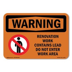 Renovation Work Contains Lead Do Not Enter ANSI Warning Sign Metal Plastic Decal
