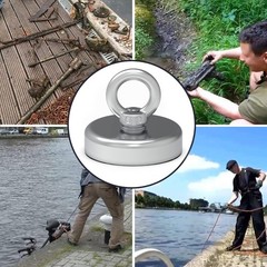 260 lbs Fishing Magnet, Neodymium Magnet for River, Outdoor Magnetic Fishing