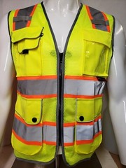 FX High Visibility Reflective BLACK OR BLUE Safety Vest w/ ID pocket FXSV8-BK